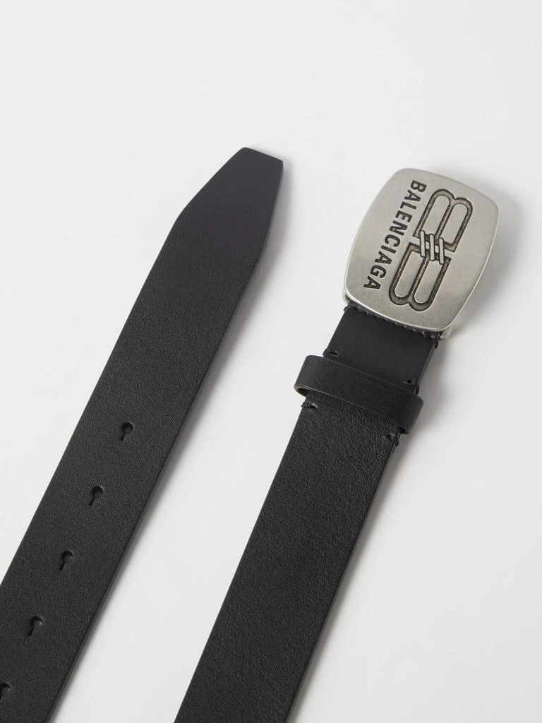 商品Balenciaga|BB-logo plaque leather belt,价格¥2375,第3张图片详细描述