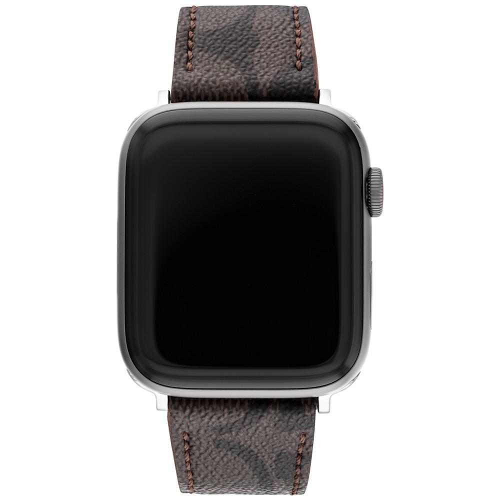 商品Coach|Mahogany Canvas 42/44/45mm Apple Watch® Band,价格¥489,第1张图片
