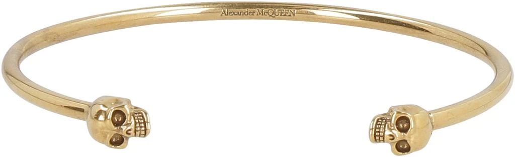 商品Alexander McQueen|TWIN SKULL BRASS BRACELET,价格¥1105,第2张图片详细描述