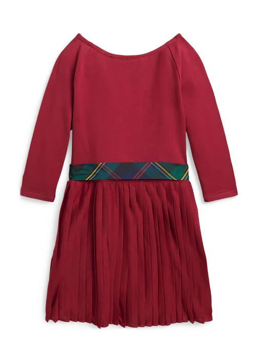 商品Ralph Lauren|Lauren Childrenswear Girls 2 6X Pleated Stretch Jersey Dress,价格¥171,第2张图片详细描述