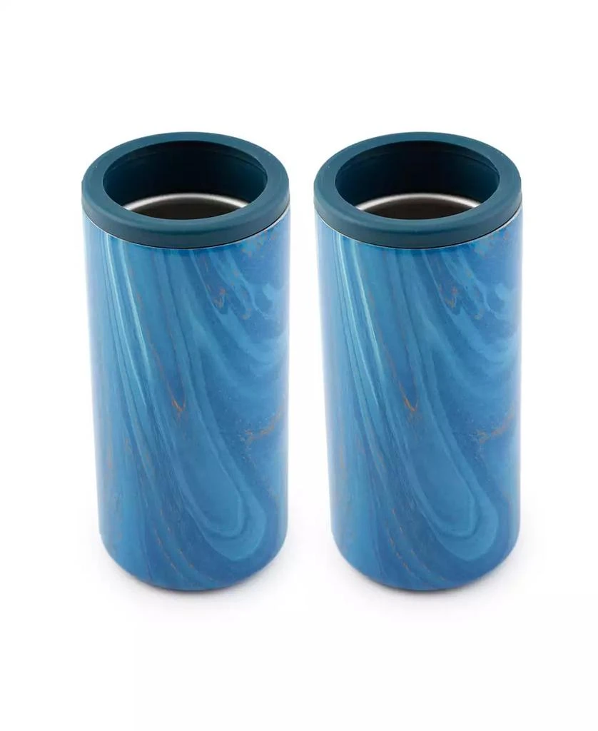 商品Cambridge Silversmiths|Insulated Sapphire Blue Geode Slim Can Coolers, 2 Pack,价格¥193,第1张图片