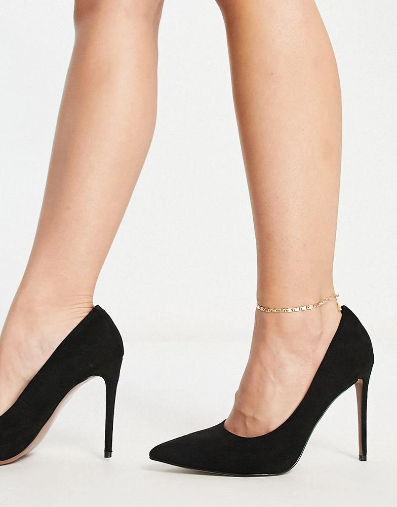 商品ASOS|ASOS DESIGN Wide Fit Penza pointed high heeled court shoes in black,价格¥157,第3张图片详细描述