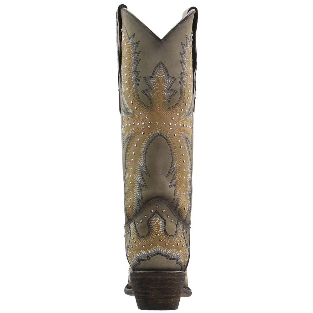 商品Corral Boots|Two Toned Tooled-Inlay  Snip Toe Cowboy Boots,价格¥1363,第3张图片详细描述