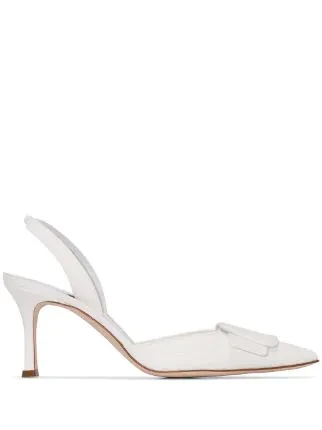 商品Manolo Blahnik|MANOLO BLAHNIK 女白色女士高跟鞋 4190482-0001,价格¥4114,第1张图片