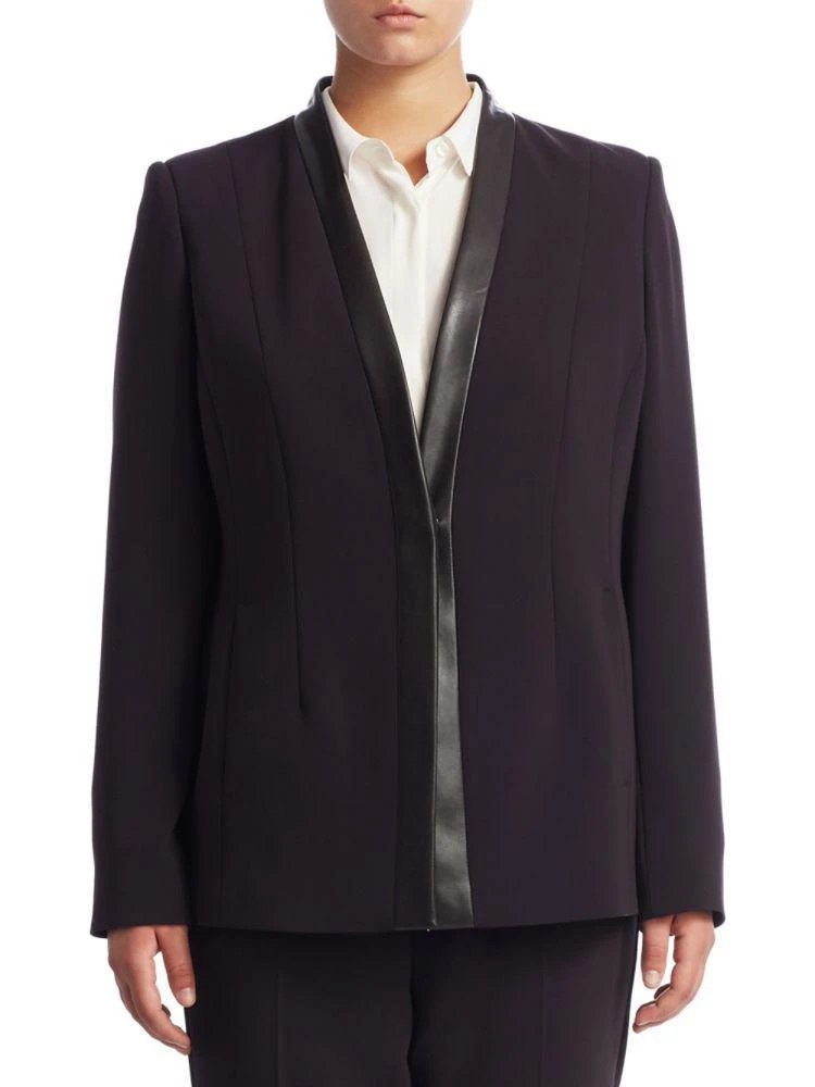 商品Max Mara|Plus Faux Leather-Trimmed Blazer,价格¥1420,第1张图片