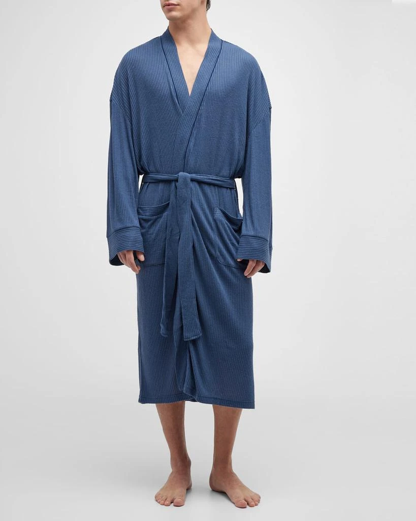 商品Majestic International|Men's Soho Rib-Knit Kimono Robe,价格¥899,第1张图片
