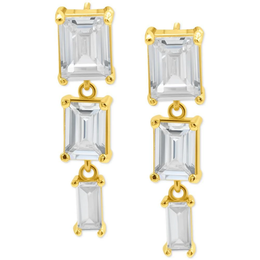 商品ADORNIA|14k Gold-Plated Rectangle Crystal Triple Drop Earrings,价格¥220,第1张图片