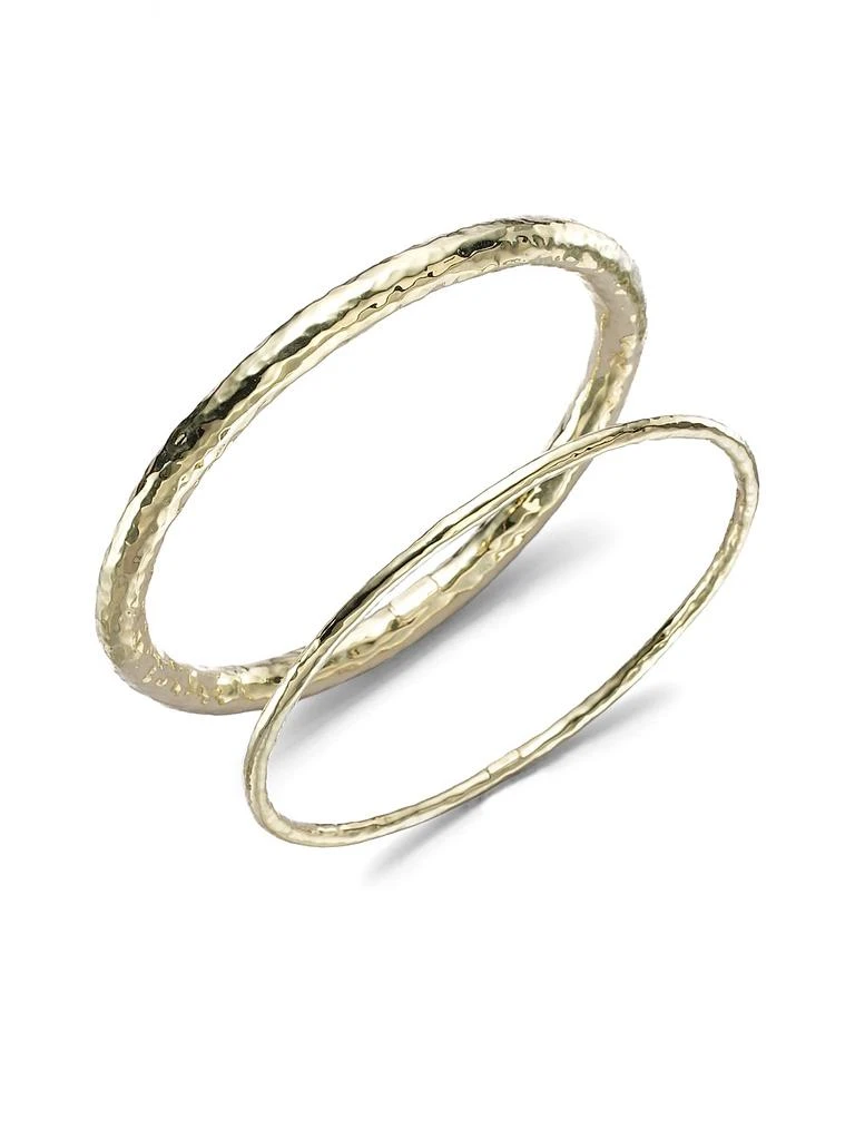 商品Ippolita|Classico Thin 18K Yellow Gold Hammered Bangle Bracelet,价格¥9553,第2张图片详细描述