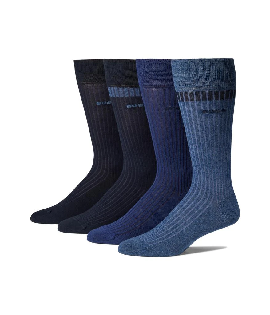 商品Hugo Boss|4-Pack Ribbed Color-Block Socks Gift Set,价格¥226,第1张图片