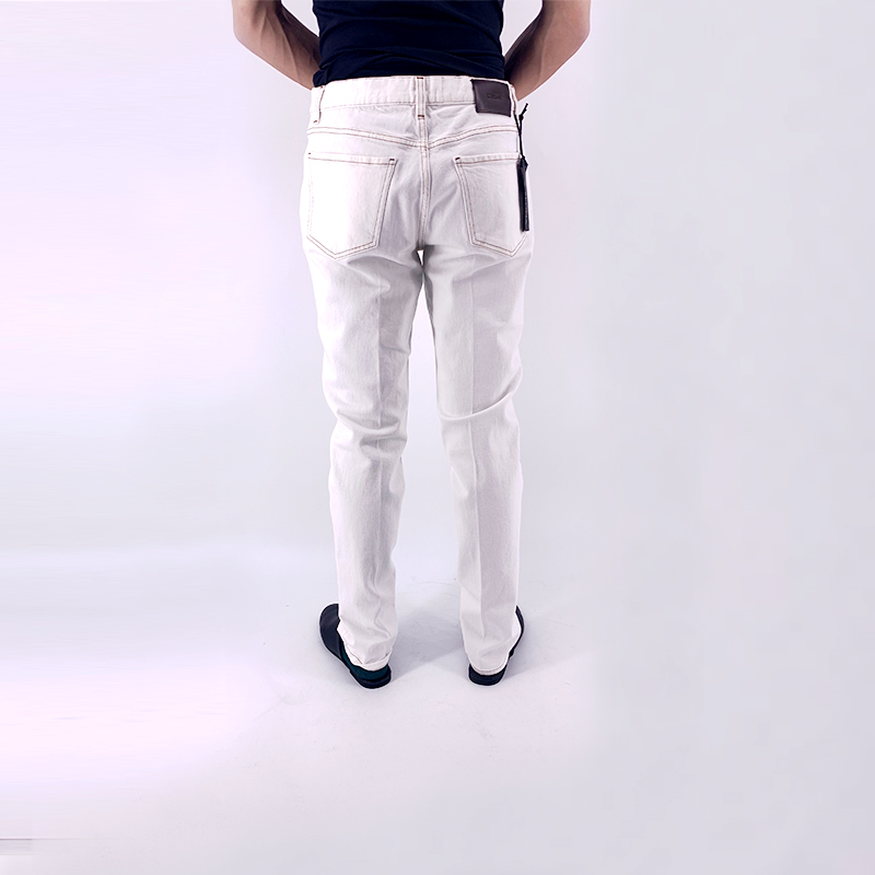 Men Jeans杰尼亚牛仔裤男士直筒宽松春秋款白色商品第2张图片规格展示