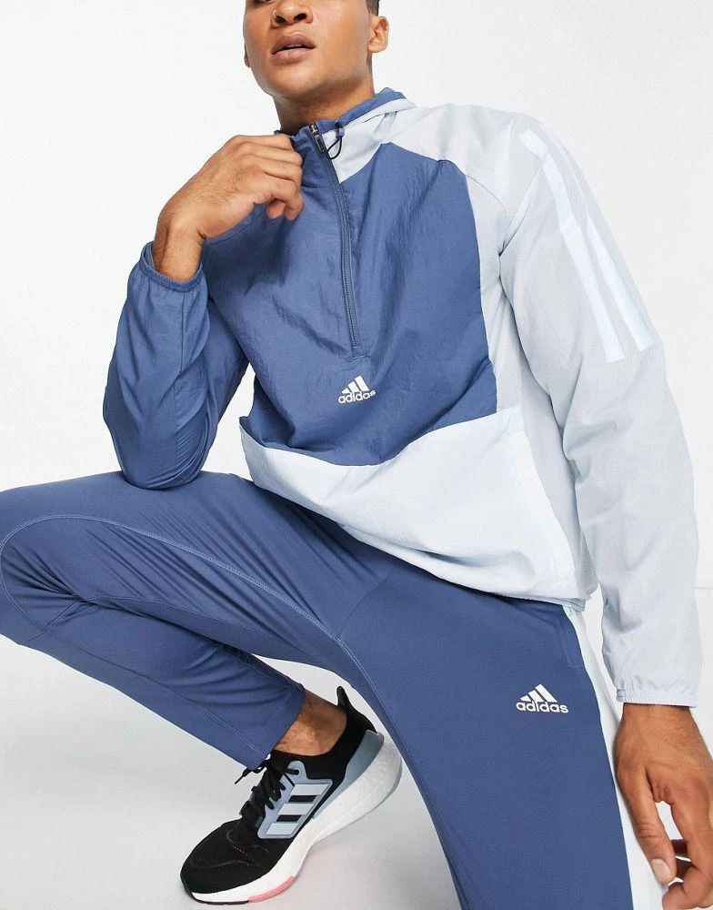 商品Adidas|adidas Training Vintage Sports panelled half zip jacket in navy,价格¥341,第3张图片详细描述