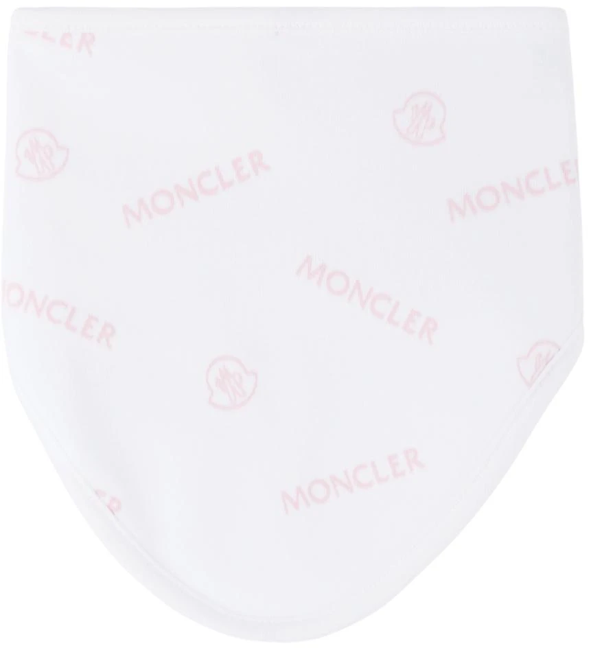 商品Moncler|Baby White Printed Jumpsuit & Bib Set,价格¥1191,第4张图片详细描述