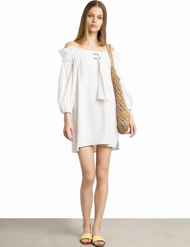 商品Pixie Market|Larkin Linen OTS Ring Tie Dress,价格¥599,第4张图片详细描述