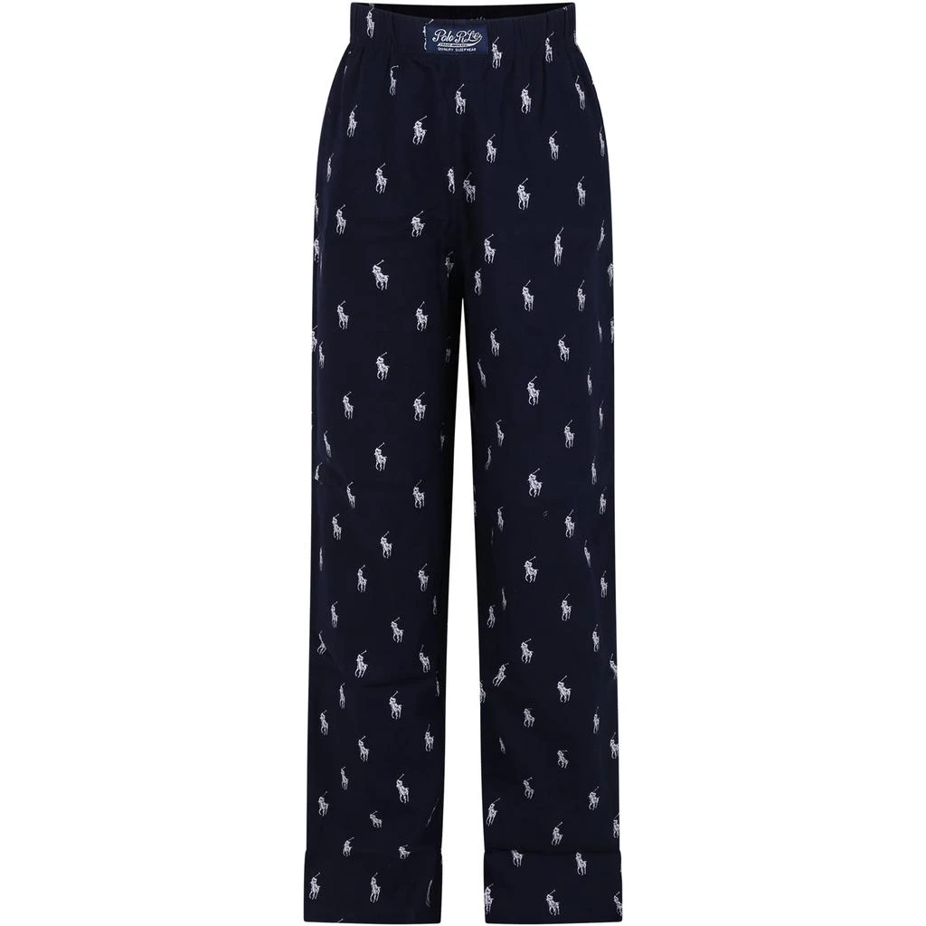 商品Ralph Lauren|Blue Pajama Bottoms For Boy With Iconic Pony,价格¥676,第1张图片