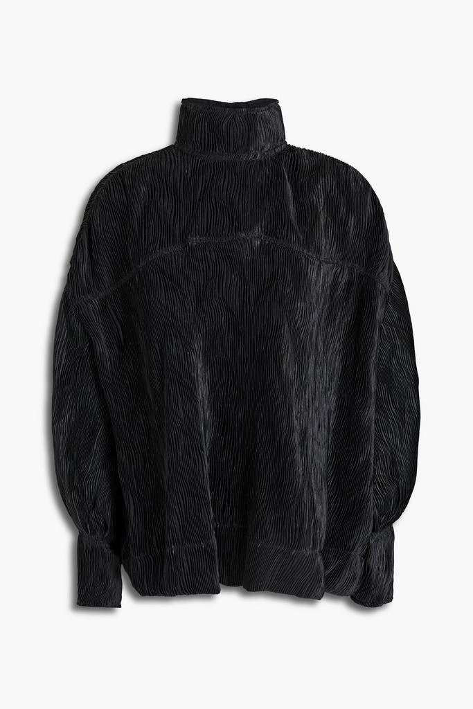 商品Ganni|Plissé-satin blouse,价格¥687,第1张图片