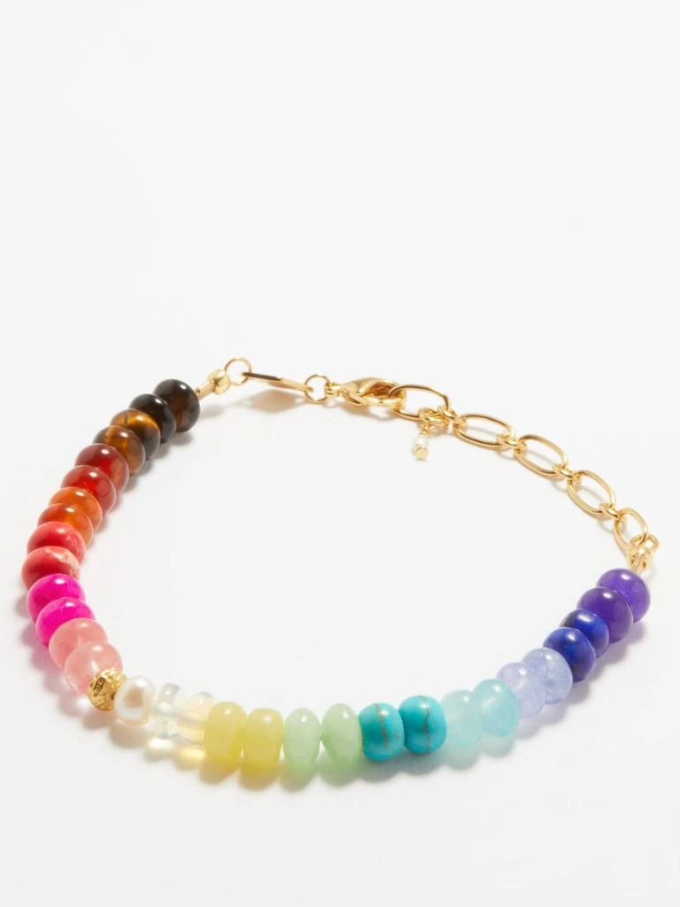 商品Anni Lu|Iris beaded 18kt gold-plated bracelet,价格¥1218,第3张图片详细描述
