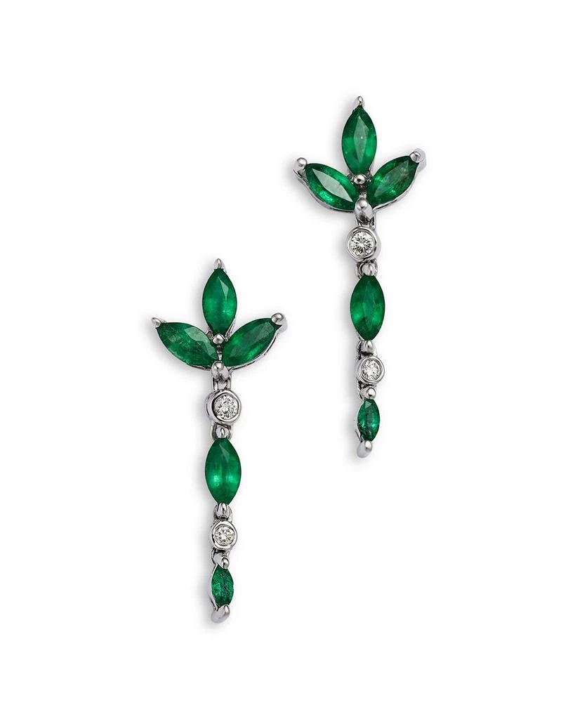 商品Bloomingdale's Fine Collection|Emerald & Diamond Drop Earrings in 14K White Gold - Exclusive,价格¥17395,第1张图片