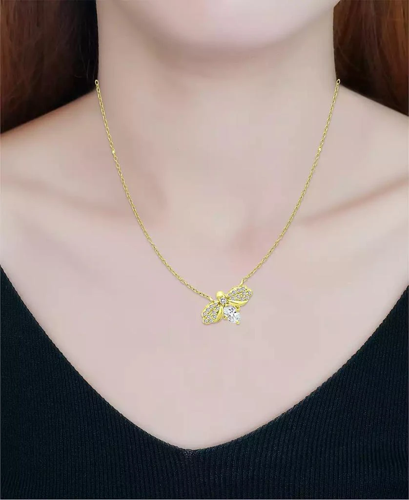 商品Giani Bernini|Cubic Zirconia Bee 16" Pendant Necklace in 18k Gold-Plated Sterling Silver, Created for Macy's,价格¥528,第2张图片详细描述