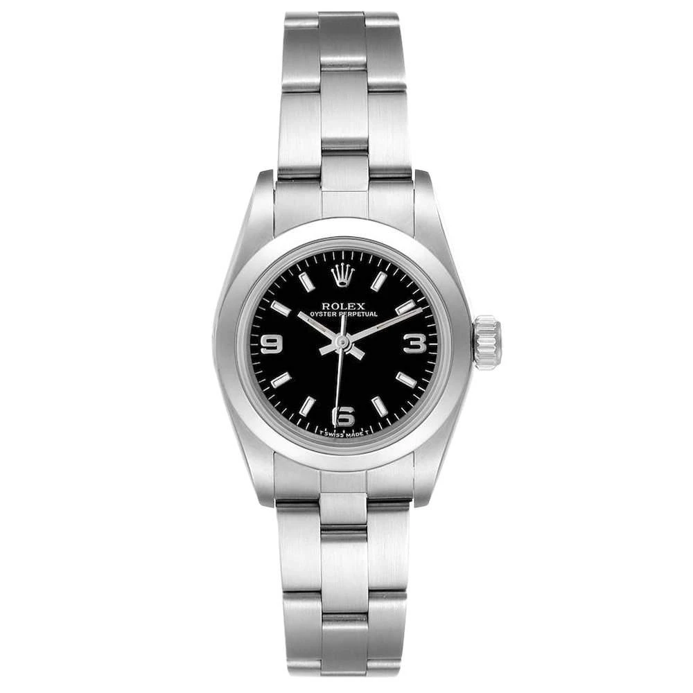 商品[二手商品] Rolex|Rolex Black Stainless Steel Oyster Perpetual 67180 Women's Wristwatch 24 MM,价格¥28342,第1张图片