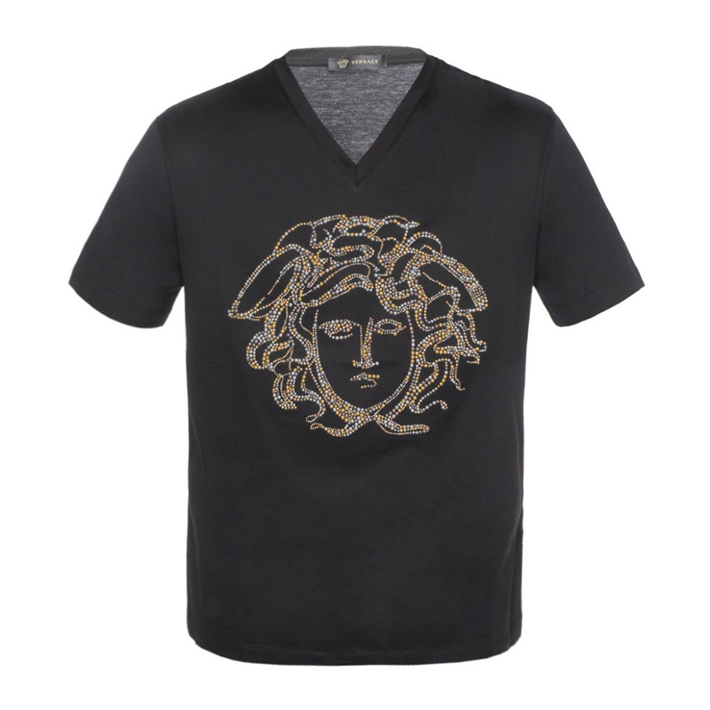 商品Versace|VERSACE 范思哲 黑色男士短袖T恤 A79221-A201952-A008,价格¥1757,第1张图片