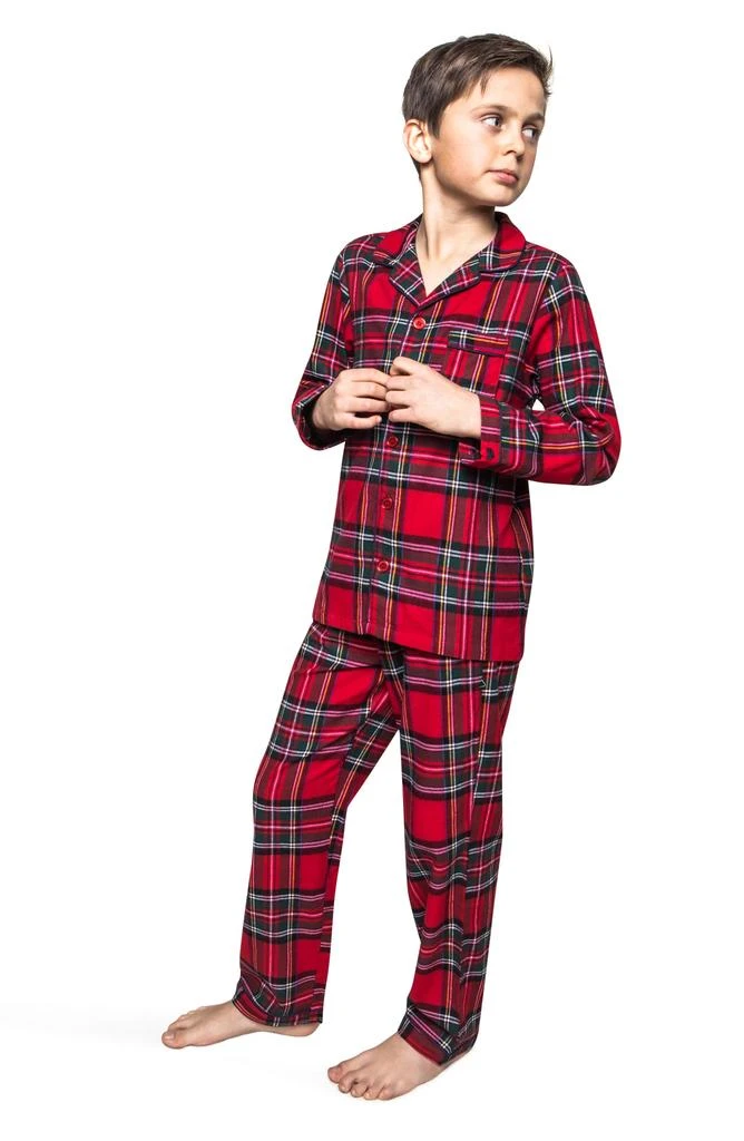 商品Petite Plume|Kids' Imperial Tartan Plaid Flannel Two Piece Pajamas,价格¥174,第2张图片详细描述