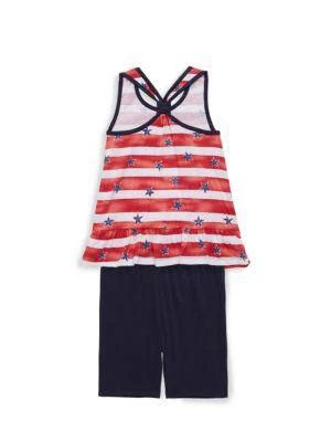 商品Tommy Hilfiger|Little Girl's 2-Piece Logo Tank Top & Shorts Set,价格¥81,第2张图片详细描述