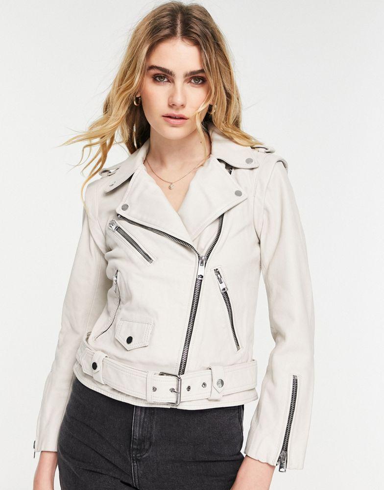 Allsaints morgan biker jacket in white商品第2张图片规格展示
