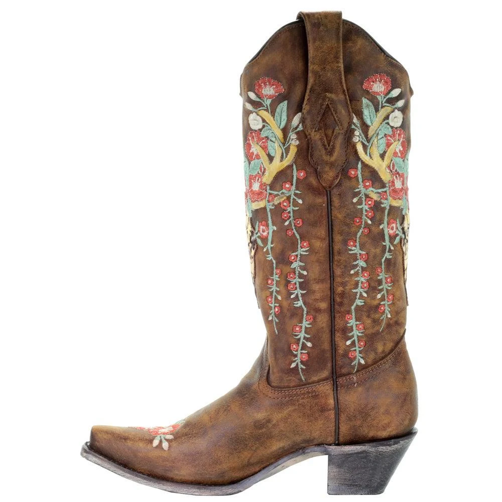 商品Corral Boots|A3652 Embroidery Snip Toe Cowboy Boots,价格¥1771,第4张图片详细描述