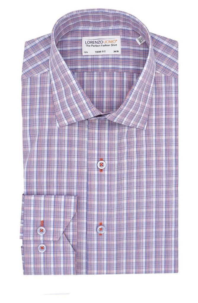 商品Lorenzo Uomo|Plaid Check Trim Fit Dress Shirt,价格¥170,第1张图片