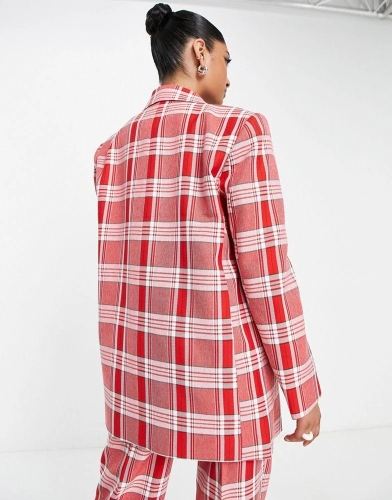 商品ASOS|ASOS DESIGN Mix & Match slim boy suit blazer in red check,价格¥172,第2张图片详细描述