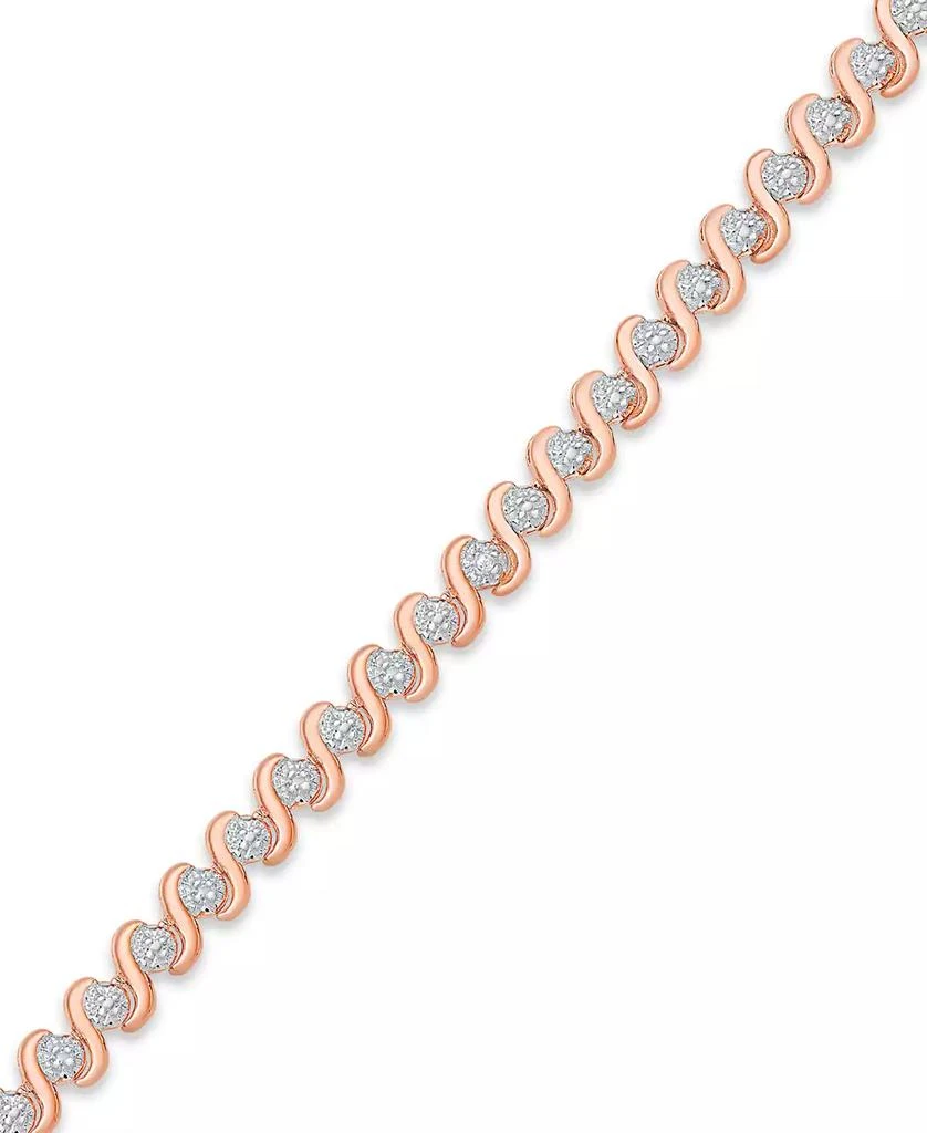 商品Macy's|Diamond Accent "S" Link Bracelet in Silver Plate, Rose Gold or Gold Plate,价格¥746,第1张图片详细描述