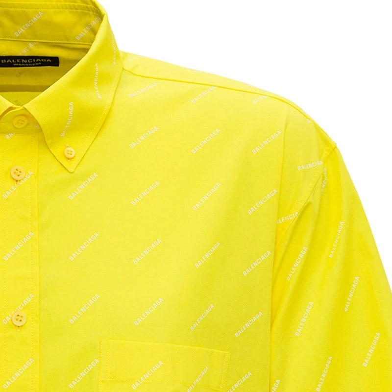 BALENCIAGA 男士黄色棉质衬衫 534332-TBL96-7201 商品