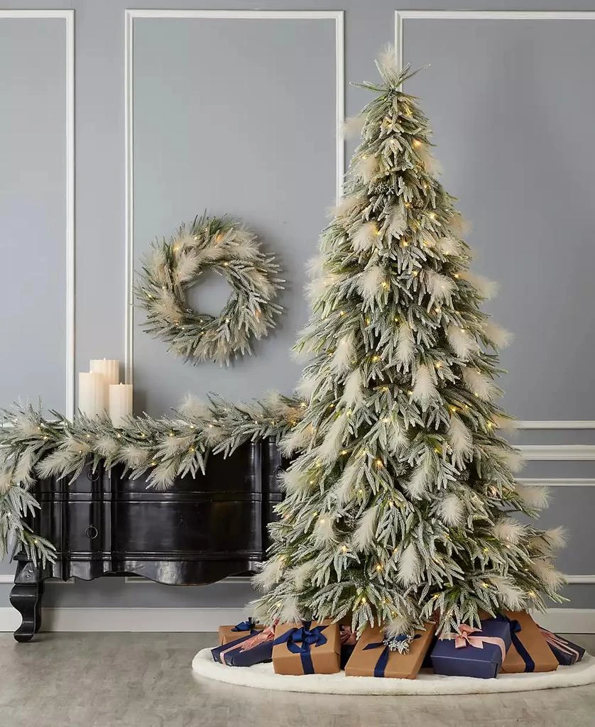 商品Seasonal|Pine and Pampas 7.5' Pre-Lit Flocked PE Mixed PVC Tree, 5580 Tips, 80 Pieces Pampas, 550 Warm LED, EZ-Connect, Remote, Storage Bag,价格¥17896,第5张图片详细描述