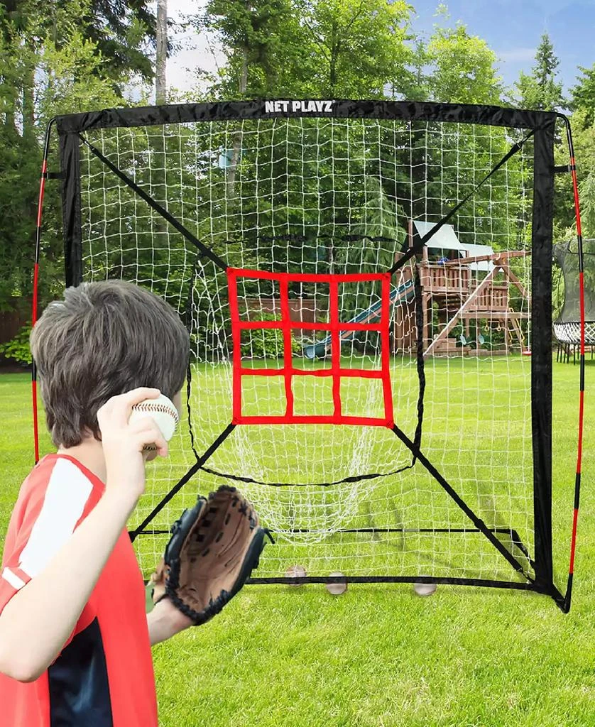 商品NET PLAYZ|Baseball Net, Kids Practice Net, Hitting Pitching Training Aids, Portable, 5' x 5',价格¥346,第2张图片详细描述