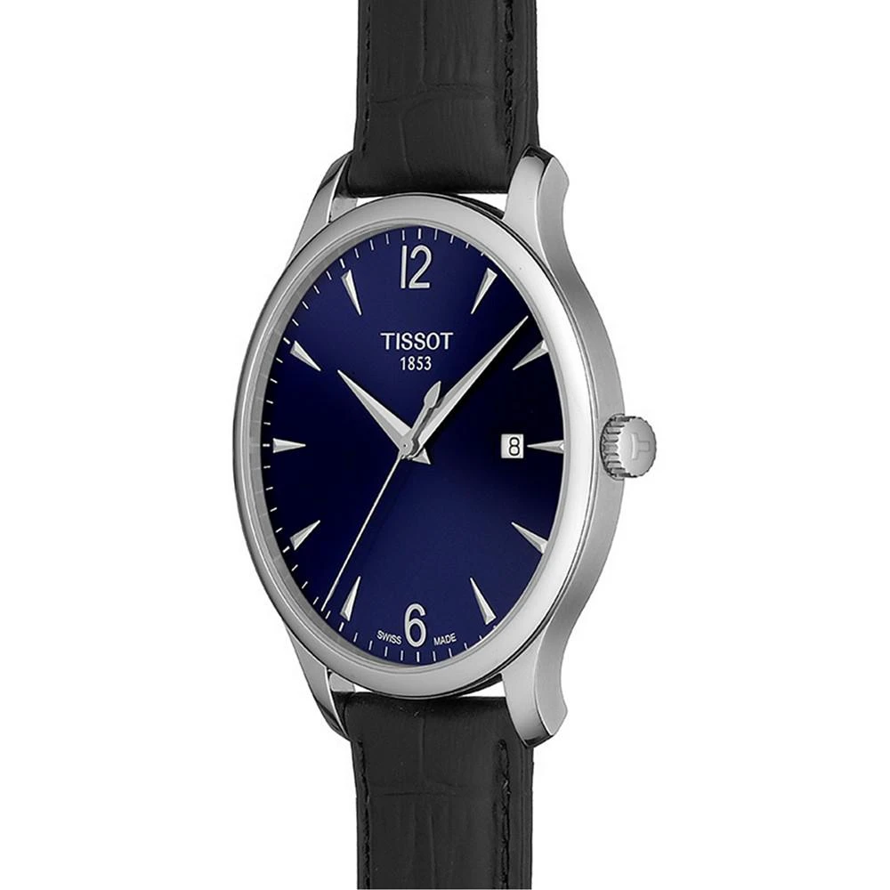 商品Tissot|Unisex Swiss T-Classic Tradition Black Leather Strap Watch 42mm,价格¥2203,第4张图片详细描述