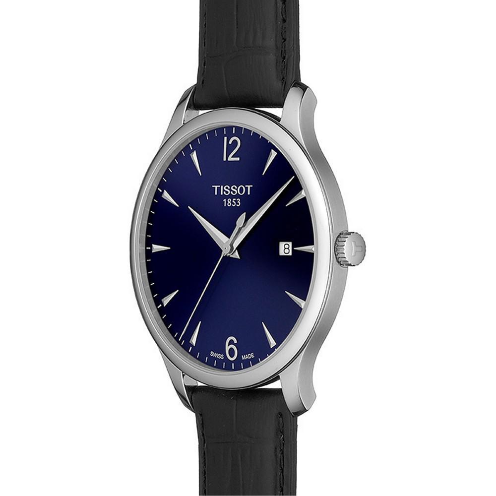 商品Tissot|Unisex Swiss T-Classic Tradition Black Leather Strap Watch 42mm,价格¥2201,第6张图片详细描述