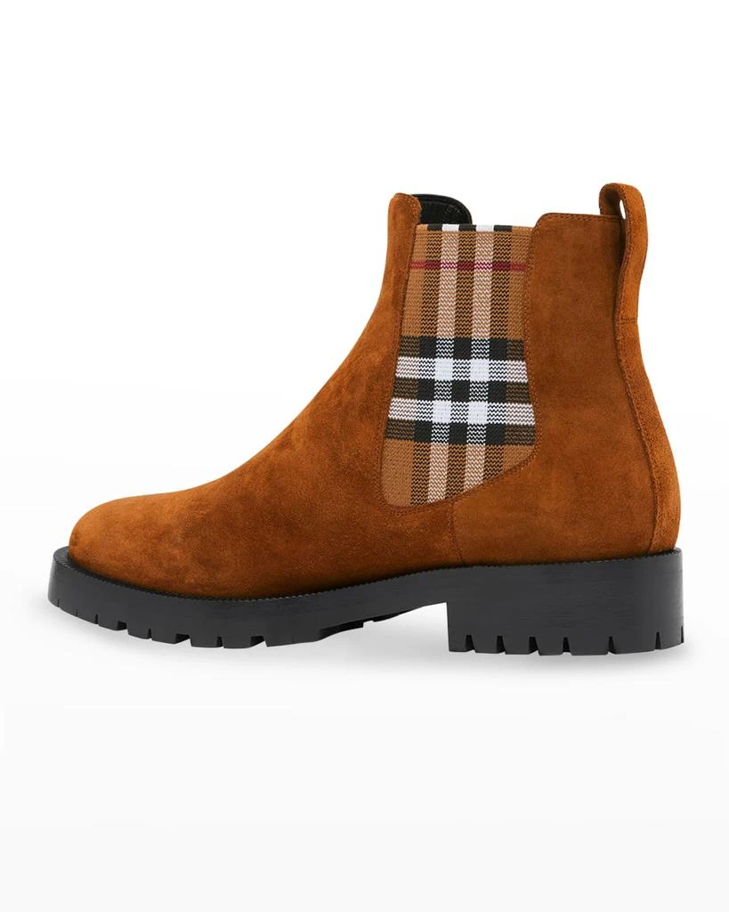 商品Burberry|Allostock Check Suede Chelsea Booties,价格¥3094,第3张图片详细描述