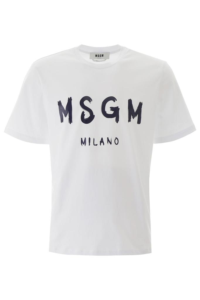 Msgm paint brushed logo t-shirt商品第1张图片规格展示
