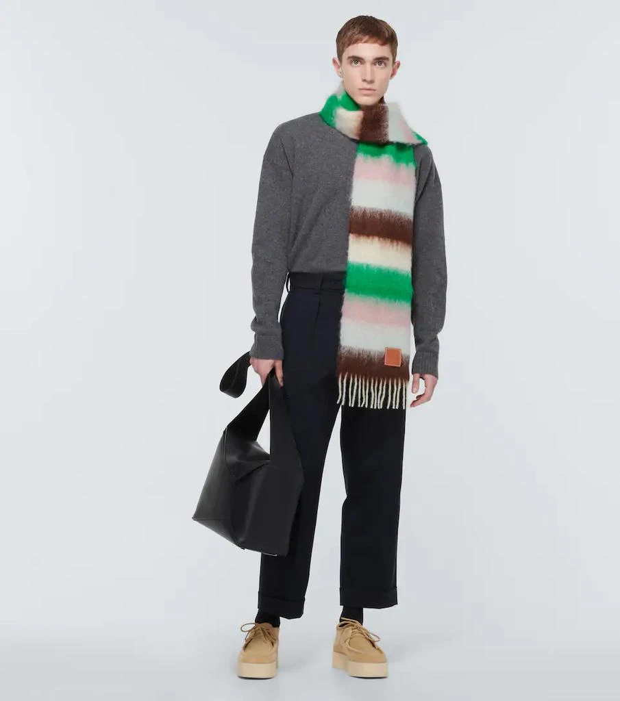 商品Loewe|Striped mohair-blend scarf,价格¥2357,第4张图片详细描述