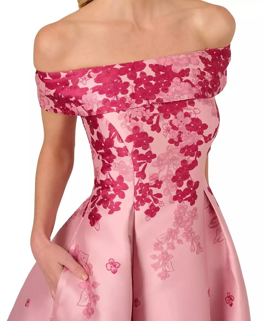 商品Adrianna Papell|Women's Floral-Print Off-The-Shoulder Dress,价格¥1848,第4张图片详细描述