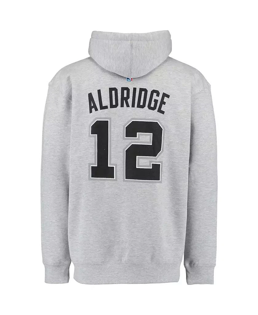商品Adidas|Men's LaMarcus Aldridge Gray San Antonio Spurs Name and Number Pullover Hoodie,价格¥526,第4张图片详细描述