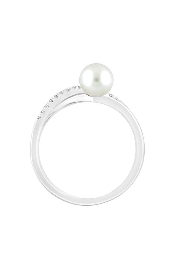 商品Effy|Sterling Silver 6.3-7.3mm Cultured Pearl & White Sapphire Ring,价格¥1199,第2张图片详细描述