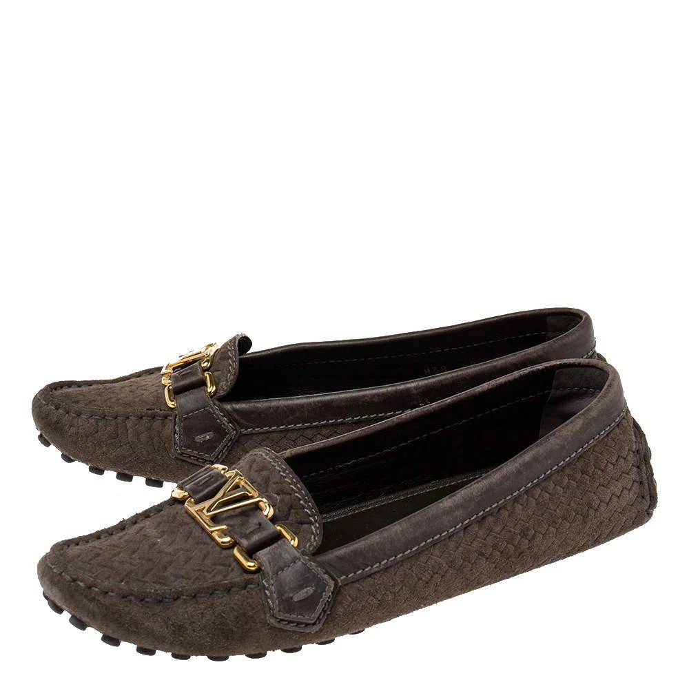 商品[二手商品] Louis Vuitton|Louis Vuitton Brown Suede And Leather  Loafers Size 38,价格¥2996,第4张图片详细描述
