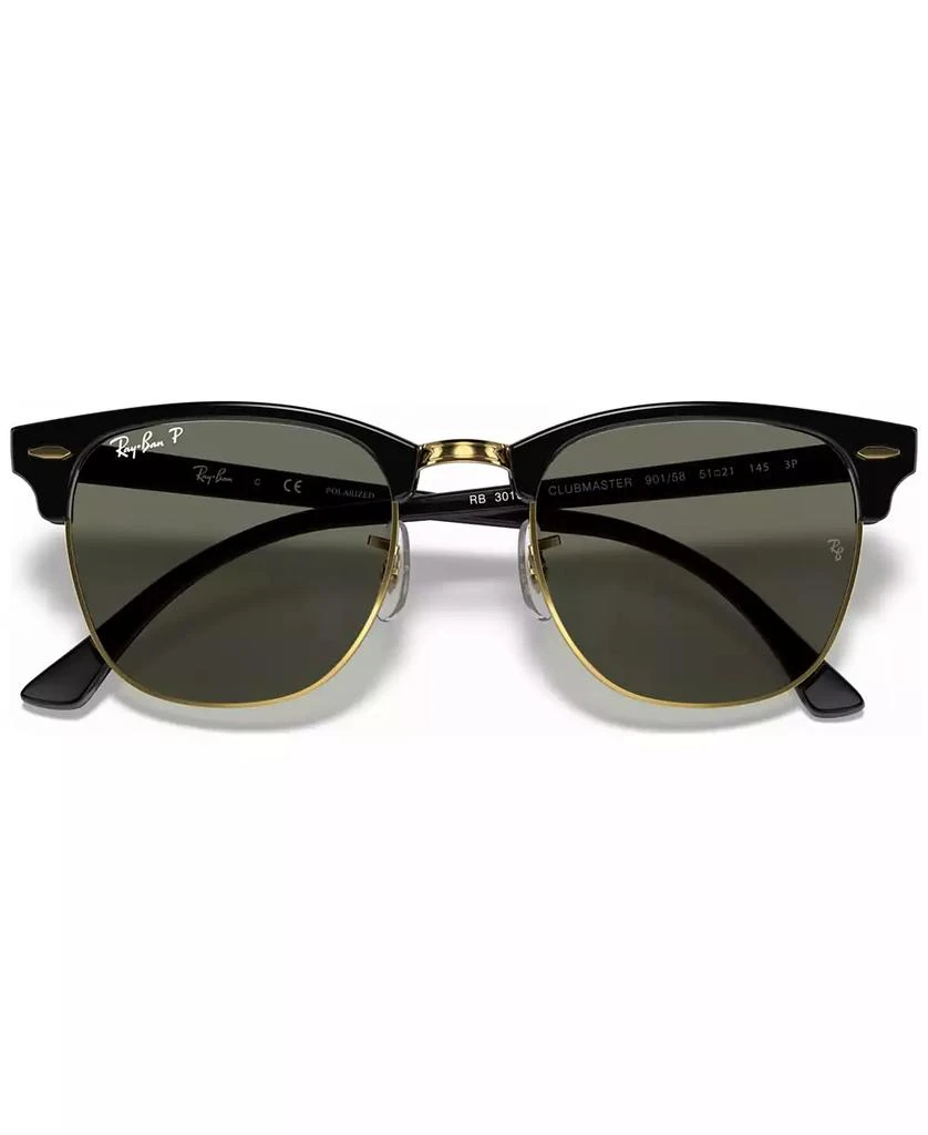 商品Ray-Ban|Unisex Polarized Low Bridge Fit Sunglasses, RB3016F CLUBMASTER CLASSIC 55,价格¥1721,第4张图片详细描述