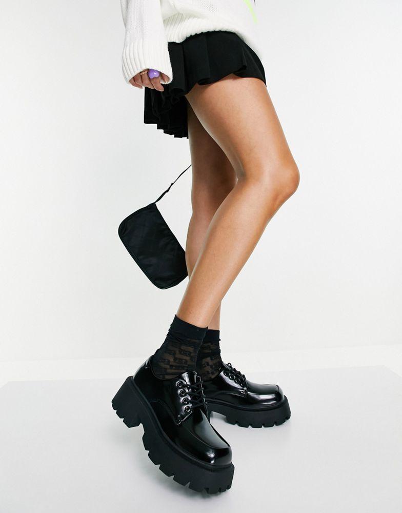 商品Hugo Boss|Truffle Collection chunky lace up shoes with exaggerated sole in black,价格¥113,第4张图片详细描述