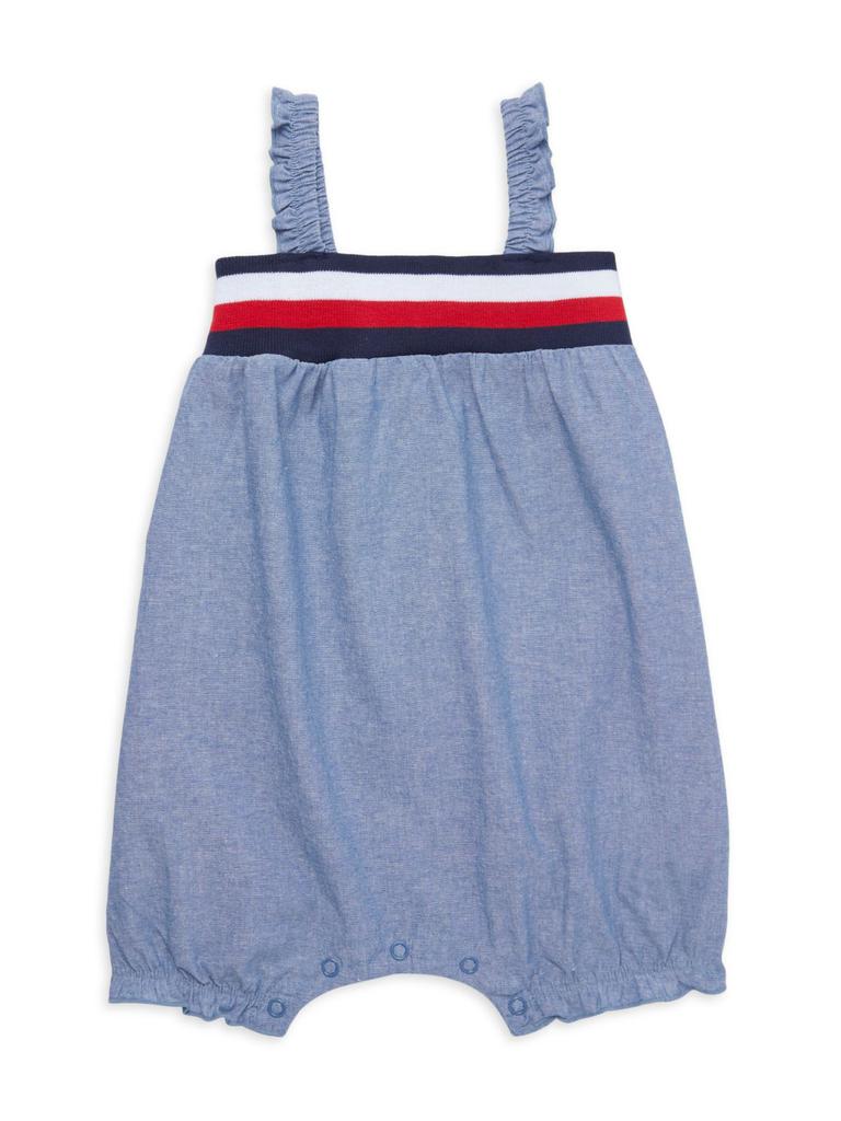 Baby Girl's 2-Piece Sunsuit Striped Chambray Romper & Headband Set商品第2张图片规格展示