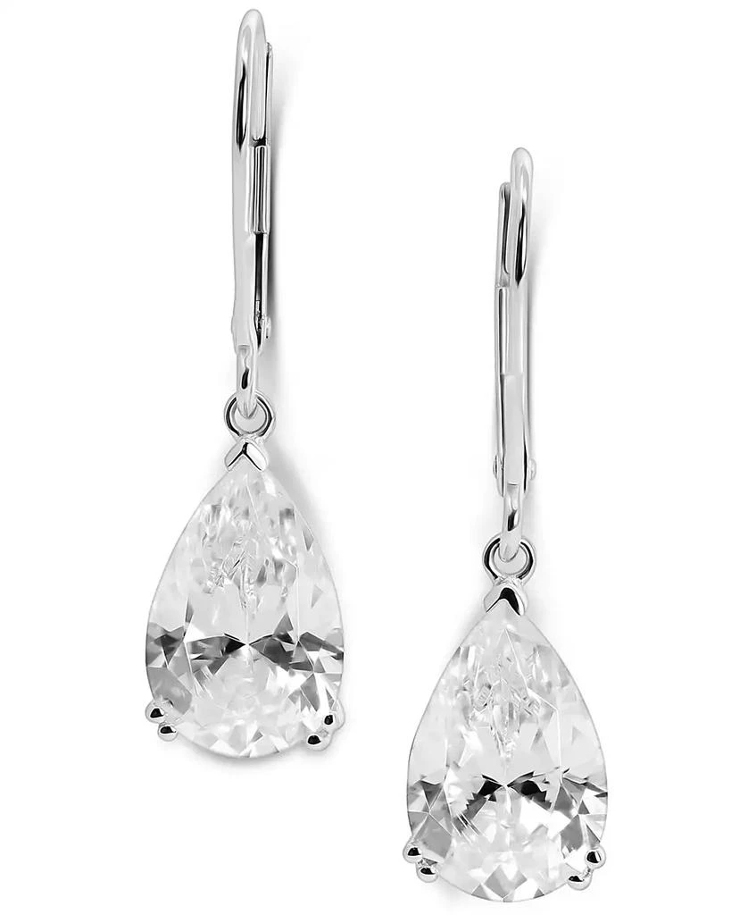 商品Arabella|Cubic Zirconia Teardrop Leverback Drop Earrings in 14k White Gold,价格¥1489,第3张图片详细描述