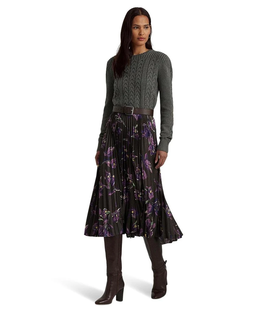 商品Ralph Lauren|Floral Pleated Satin Charmeuse Skirt,价格¥1695,第4张图片详细描述