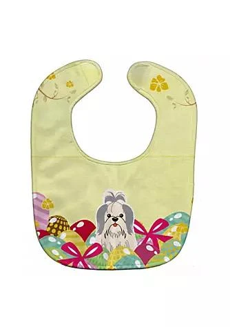 商品Carolines Treasures|Treasures Carolines Treasures Bb6085bib Easter Eggs Shih Tzu Silver White Baby Bib,价格¥135,第1张图片