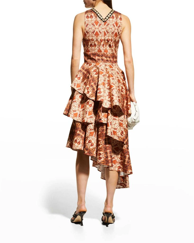 Signy Abstract Printed Tiered Crisscross Midi Dress 商品